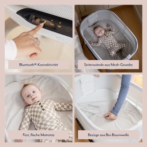 Patut pentru bebelusi Graco Eluma Nest cu tehnologie de detectare a plansului, alb - Img 3