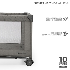 Patut pentru copii Kinderkraft Joy 2 in 1, design modern, gri inchis - Img 6