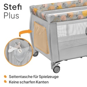 Patut pliabil Lionelo Stefi Plus cu saltea din spuma intrare laterala cu fermoar pana la 15 kg - Img 6
