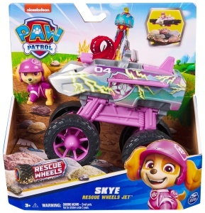 PAW Patrol Rescue Wheels Skye Monstertruck Jet-Modus cu Figurina pentru Copii 3 - Img 2