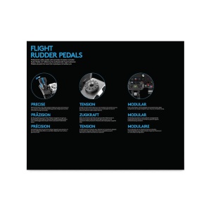 Pedale de zbor Logitech G Saitek Pro Flight, cu frana de deget, USB, negru - Img 6