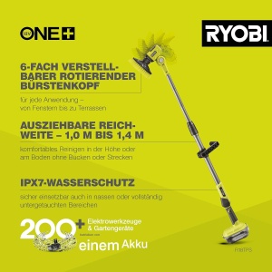 Perie de curatare cu acumulator Ryobi R18TPS-0, 18V, telescopica, 1.4 m - Img 3
