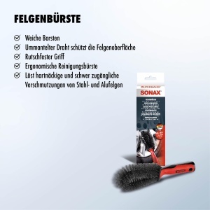 Perie de curatare SONAX pentru jante, ergonomica, cu maner antiderapant - Img 3