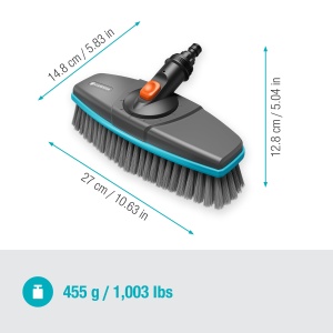 Perie de curatat Gardena Cleansystem 18810-20, cu perii moi, rotativa, pentru suprafete delicate - Img 5
