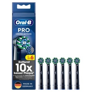Perie de dinti electrica Oral-B Pro CrossAction, set 6 bucati, negru, cu borse X
