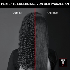 Perie de indreptat Rowenta x Karl Lagerfeld CF582L | pentru toate tipurile de par | Netezire usoara si rapida | Delicat cu parul | Acoperire ceramica | Functia Ion |Negru/Rosu - Img 7