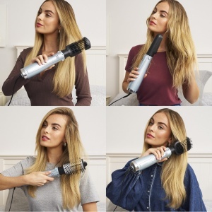 Perie de par BaByliss Hydro-Fusion 4-in-1, 1000W, Albastra, Anti-Frizz - Img 4
