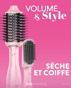 Perie de par Demeliss Volume Style - 1200 W, 3 temperaturi, roz - Img 4
