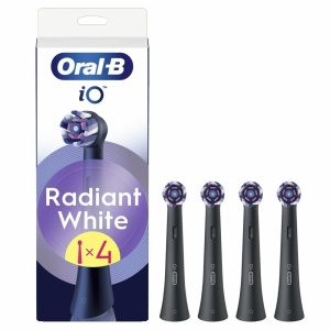 Perie de schimb Oral-B iO Radiant White, 4 bucati, negru, pentru albirea dintilor