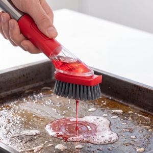Perie de Spalat Vileda cu Dispenser de Detergent, Cap Detasabil, Inox - Img 2