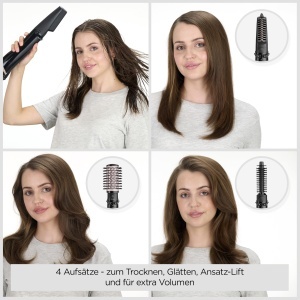 Perie rotativa BaByliss Dry, Straighten and Style, 1000W, Negru - Img 2