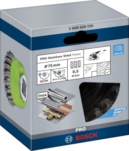 Perie rotativa Bosch Professional 1x pentru Inox, 75 mm, compatibila cu Winkelschleifer - Img 2