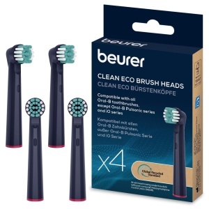 Perii de schimb Beurer TB Clean Eco pentru periuta electrica, 4 capete, mediu, din materiale regenerabile