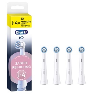 Perii de schimb Oral-B iO pentru curatare blanda, 4 bucati, alb