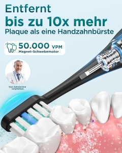 Periuta electrica pentru adulti si copii YTEATH PRO, 8 capete, 90 zile autonomie - Img 2