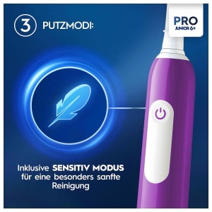 Periuta electrica pentru copii Oral-B Pro Junior, 6, mov, cu timer si senzor de presiune - Img 3