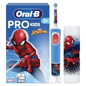 Periuta electrica pentru copii Oral-B Pro Kids 3 Spiderman, albastrurosu