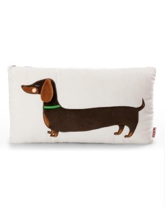 Perna decorativa NICI Dackel 43x25cm, culoare maro, design Dackel cu aplicatie 3D