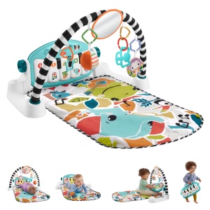 Pernita de joaca Fisher-Price Kontrast Kick Play, muzica, 10 jucarii, multicolor