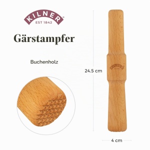 Pestisor din Buchenholz Kilner pentru fermentare, 24.5 cm, natural - Img 2