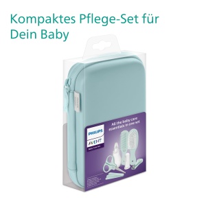 Philips Avent Baby Care Kit - Set de pornire cu 9 accesorii: taietor de unghii, foarfeca, 3 pile de unghii, pieptene, perie de par, aspirator nazal si periuta de dinti pentru degete (model SCH401/00) - Img 3