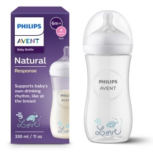 Philips AVENT, Biberon Natural Response 330 ml cu debit 4, Tetina de la 3 luni (SCY906/11) - Img 1
