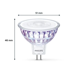 Philips LED Classic GU5.3 Lampa, 50 W, Reflector, argintiu, alb cald - Img 2