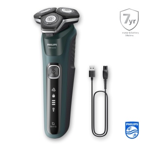 Philips Shaver Series 5000 - Aparat de ras electric pentru barbati cu aparat de tuns pliabil, statie de incarcare si husa de calatorie (Model S5884/35) - Img 2