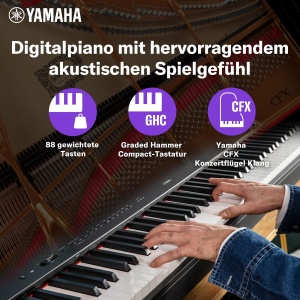 Pian digital Yamaha P-225, 88 taste, portabil, negru - Img 7