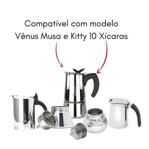 Piese de schimb Bialetti Venus Kitty Musa Class 10 Cups Garnitura silicon si placa otel - Img 2