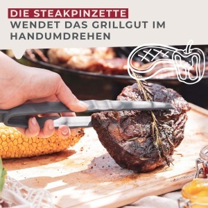 Pinzeta pentru Steak Fackelmann, Hitzefesta, Neagra, 28.5 cm - Img 8