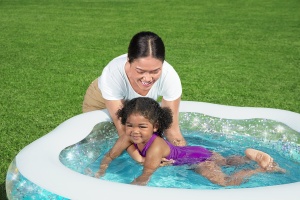 Piscina gonflabila Bestway Sparkle Shell 150x127x43 cm design cu glitter - Img 6