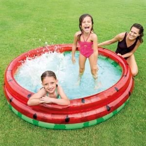 Piscina Gonflabila cu Model Pepene Verde, 168cm, 3 Ringi, Capacitate 581L - Img 2