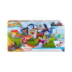 Pista de Curse Hot Wheels RacerVerse Spider-Man si Black Panther, cu 2 Masini Die-Cast - Img 6