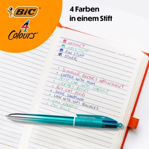 Pix BIC 4 Colours Smooth cu 4 culori, varf mediu de 1mm, set 5 bucati - Img 2