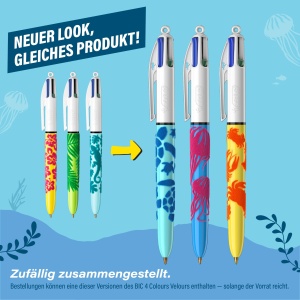 Pix BIC 4 Colours Velours, 4 culori, set 12 bucati, design dschungel - Img 2