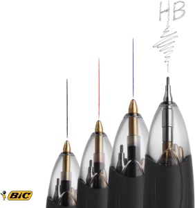 Pix BIC 4 Culori cu Bleistift, 4 Culori, 1 Bucata, Include 12 Mine Bleistift - Img 5