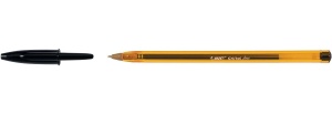 Pix BIC Cristal Original, 0,3 mm, negru, cu capac, hexagonal