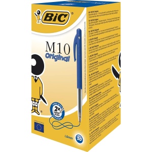 Pix BIC M10, 0,32 mm, Albastru, Cu Clip, 50 Bucati