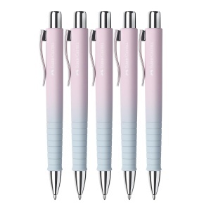 Pix Faber-Castell Poly Ball Blushing Sky, 5 bucati, ergonomici, cu mina XB