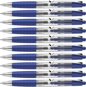 Pix gel Schneider Gelion Plus, 10 bucati, culoare albastra, mina schimbabila, 0.7 mm