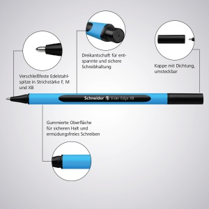 Pix Schneider 152104 Slider Edge, 10 bucati, culoare cyan-verde, scriere fluida - Img 5