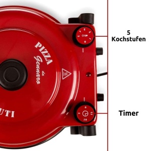 Pizzaofen Ariete 919 Rosu 400degC 1200W Placa refractara antiaderenta - Img 3
