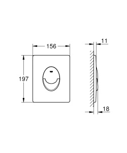 Placa de actionare WC Grohe Skate 2-Minci 38964000, crom, ABS - Img 2