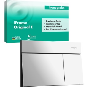 Placa de comanda WC hansgrohe iFrame Element E, Metal, 2-Meng Spalare, Crom