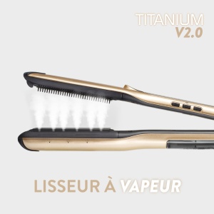 Placa de indreptat parul Demeliss Saint Algue Titanium V2.0, 5 trepte de temperatura, 2-in-1 - Img 6