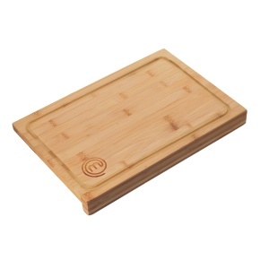 Placa de taiat din bambus MasterChef, 38.5 x 26.5 cm, cu saftranda - Img 1