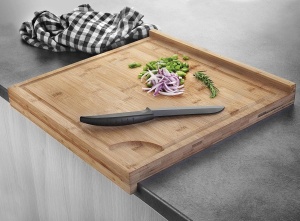 Placa de taiat duala Lacor 60492 din bambus, 39 x 38 cm, maro - Img 2
