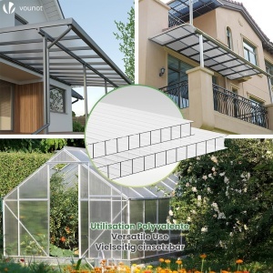 Placi din Polycarbonat VOUNOT 10x 6mm transparente, UV rezistente, 60.5x121cm - Img 2