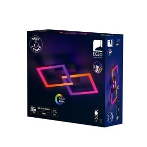 Plafoniera LED EGLO RGBIC, lumina calda si RGB, negru, 2100 lumeni - Img 9